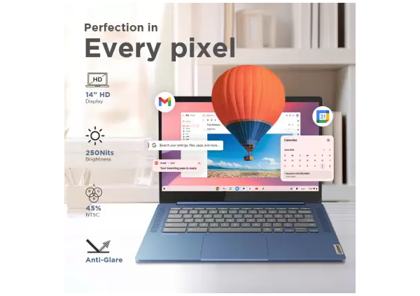 Lenovo Chromebook MediaTek Kompanio 520 - (4 GB/128 GB EMMC Storage/Chrome OS) 14M868 Chromebook  (14 Inch, Abyss Blue, 1.3 Kg)